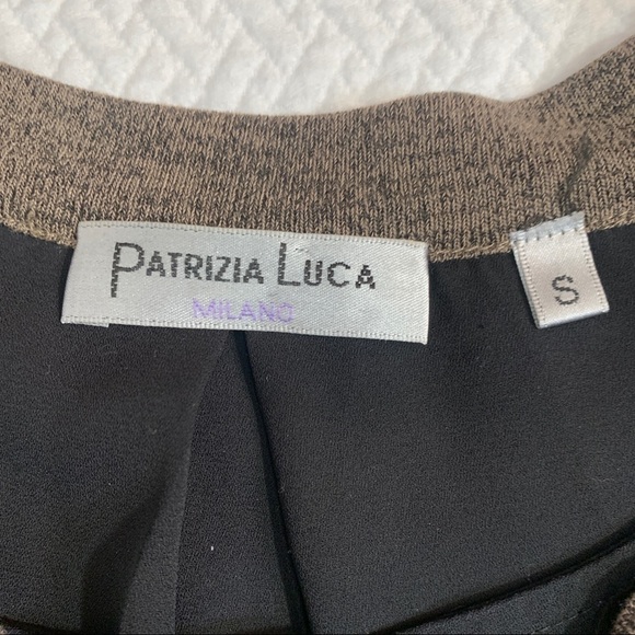 patrizia Luca Italy Layered Long Sleeve Sweater Brown/Black Size S - Picture 4 of 8